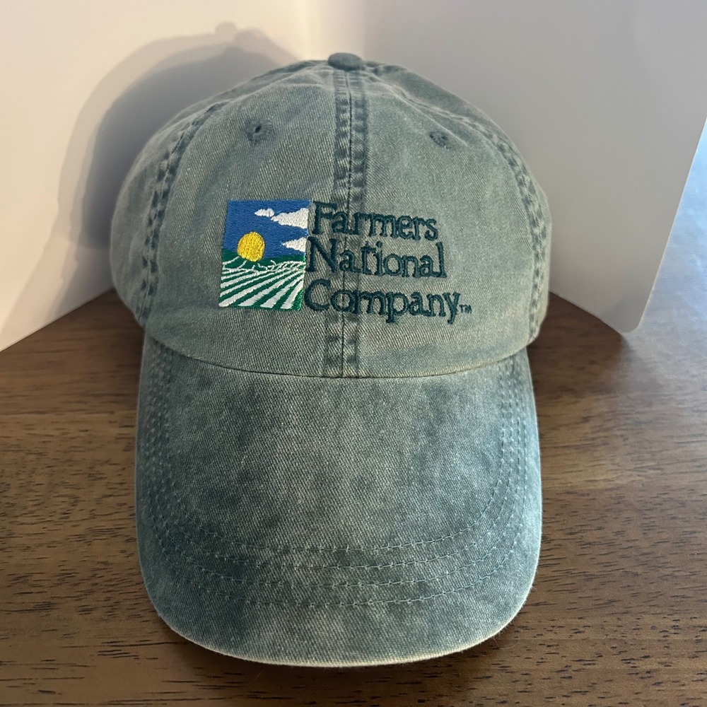 Anvil Hat Mens OSFA Green Farmers National Company Embroidered Dad Cap